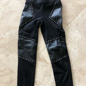 Cute Disney studded / pleather girls leggings